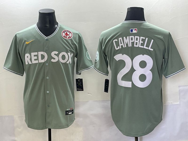 Men 2025 Boston Red Sox #28 Campbell Light Green Joint Name Nike MLB Jersey style 9